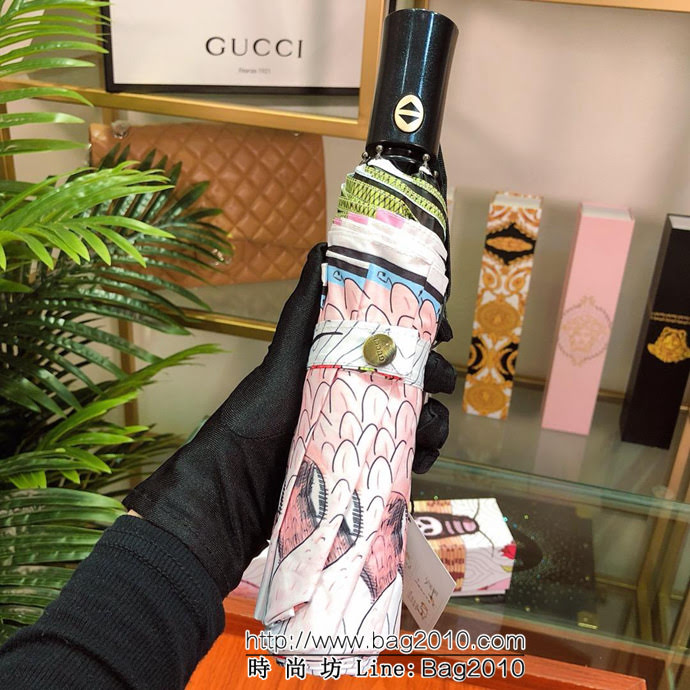GUCCI古馳 最新火爆單品 極品G家自動傘 古奇天鵝圖案 防雨防紫外線隔熱傘  sll1022